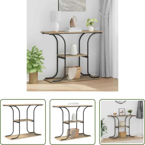 vidaXL Madera -  Mesa Consola con estante Roble Sonoma 101 x 35 x 80,5 cm