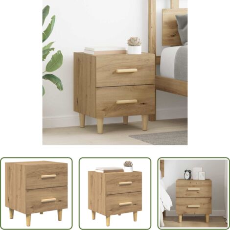 vidaXL Madera -  Mueble cama con cajón Roble artesanal 40 x 35 x 47.5cm