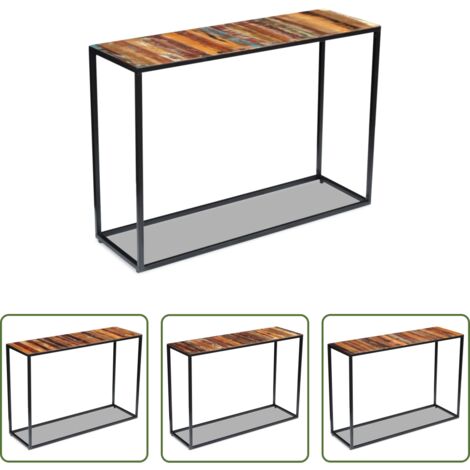 vidaXL Madera reciclada -  Mesa consola de madera maciza reciclada 110x35x76 cm