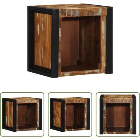 vidaXL Madera reciclada -  Mesilla de noche multicolor 40x35x40 cm madera maciza reciclada