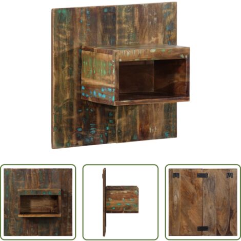 vidaXL Madera reciclada -  Mesilla de noche multicolor 50x27x50 cm madera maciza reciclada