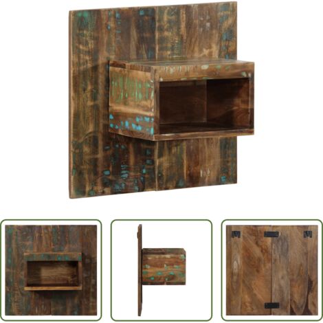 vidaXL Madera reciclada -  Mesilla de noche multicolor 50x27x50 cm madera maciza reciclada