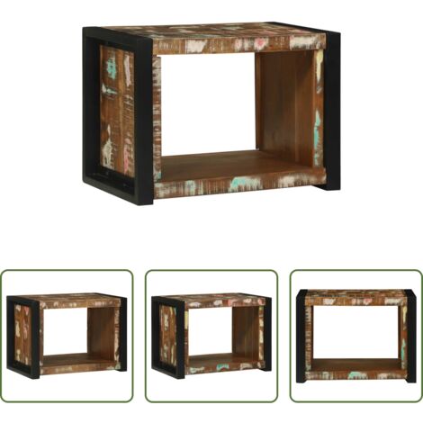 vidaXL Madera recuperada -  Cubo de Pared Marrón 55 x 35 x 40 cm Madera sólida recuperada
