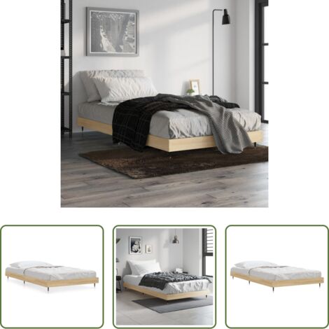 vidaXL Madera roble -  Estructura de cama sin colchón madera roble Sonoma 100x200 cm