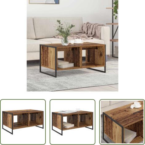 vidaXL Madera vieja -  Mesa de Café Madera Vieja 80 x 50 x 40 cm Madera contrachapada