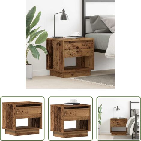 vidaXL Madera vieja -  Mesita de Noche con cajón Madera vieja 45 x 34 x 44 cm