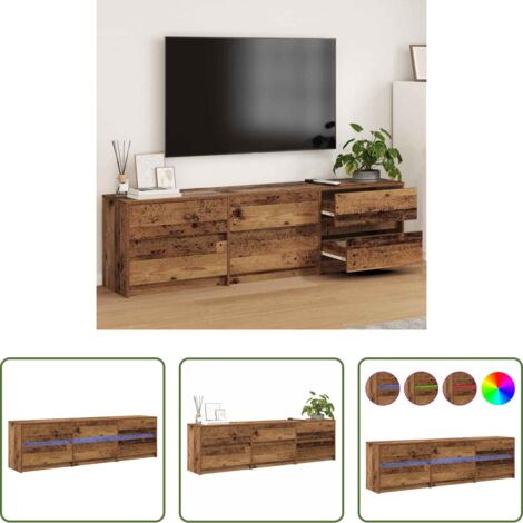 vidaXL Madera vieja -  Unidades de TV 2 pcs Madera Vieja 180 x 34 x 50 cm