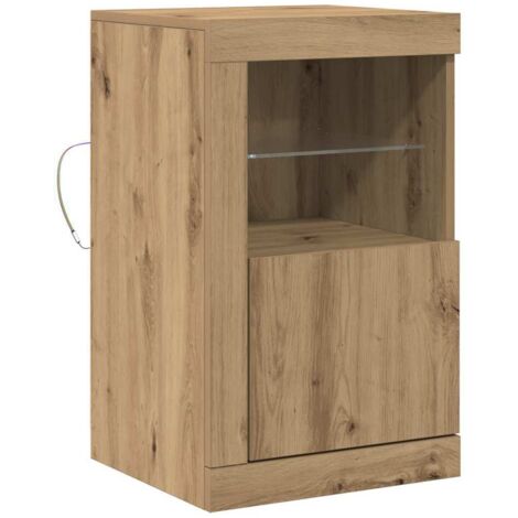 vidaXL Madia LED Rovere artigianale 41 x 37 x 67 cm Legno multistrato