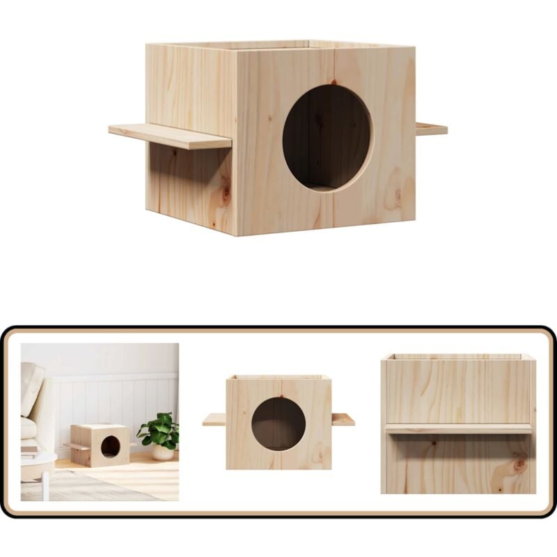 Vidaxl - Maison pour chat 51x35x30 cm bois de pin massif