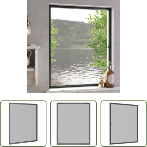 vidaXL Malla contra insectos -  Mosquitera para ventanas gris antracita 80x100 cm