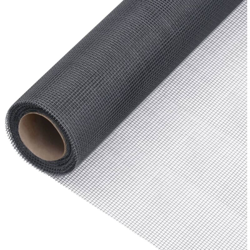 

vidaXL Malla mosquitera de fibra de vidrio gris 112x1000 cm - Gris