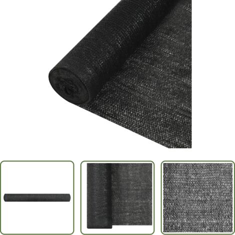 vidaXL Malla para jardín -  Red de privacidad HDPE negro 2x25 m 195 g/m²