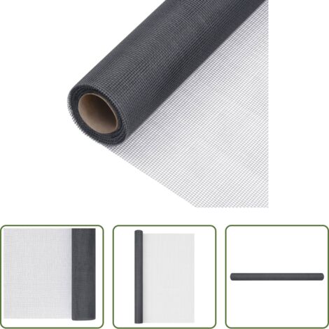 vidaXL Malla para puertas -  Malla mosquitera de fibra de vidrio gris 112x1000 cm