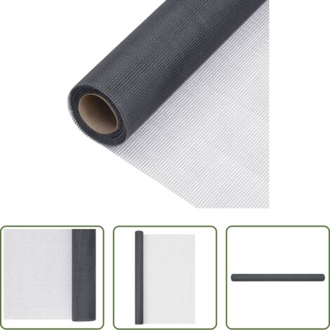 vidaXL Malla para puertas -  Malla mosquitera de fibra de vidrio gris 112x2000 cm