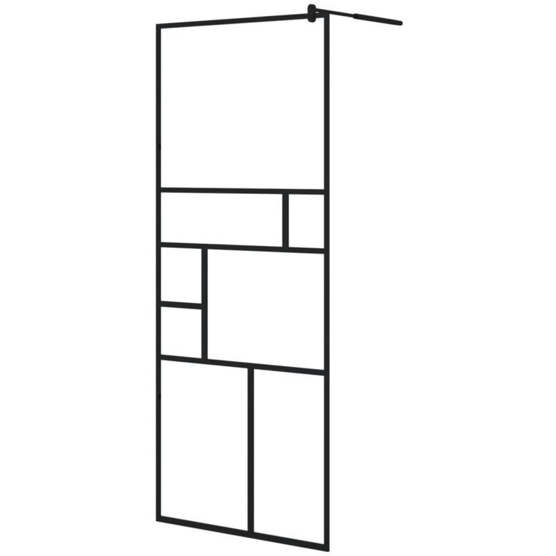 

Mampara de ducha accesible vidrio ESG claro negro 80x195 cm - Transparente - Vidaxl