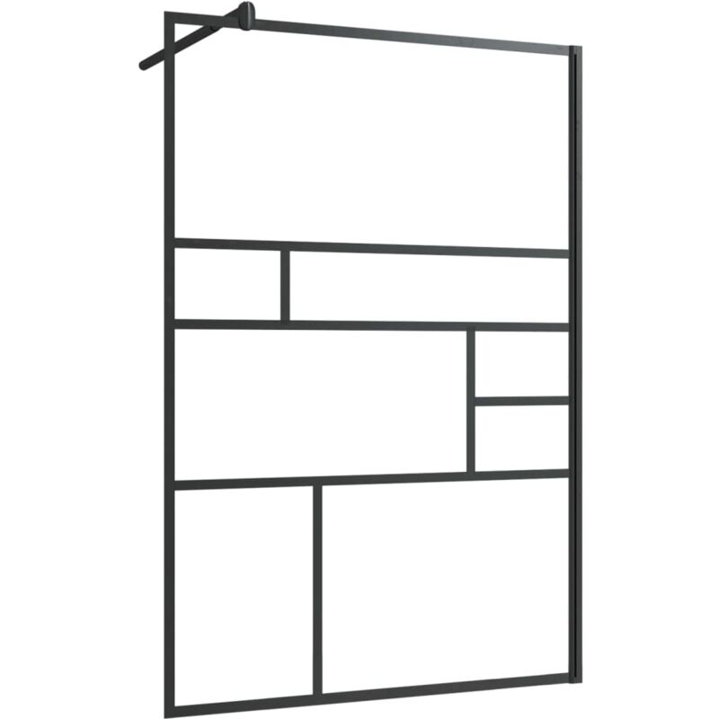 

Mampara ducha accesible vidrio ESG transparente negro 115x195cm - Transparente - Vidaxl