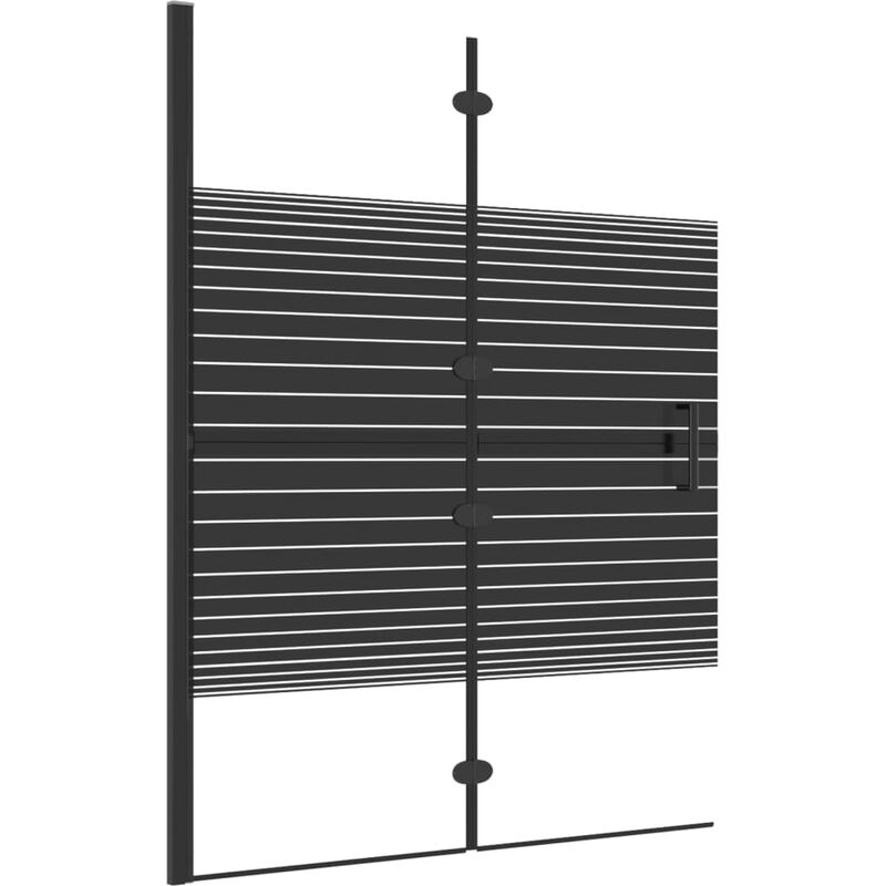 

vidaXL Mampara de ducha plegable ESG negro 100x140 cm