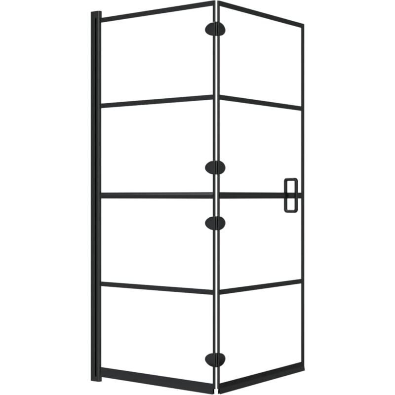 

Mampara de ducha plegable ESG negro 120x140 cm - Vidaxl