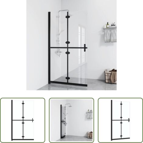 vidaXL Mampara de ducha transparente -  Mampara de ducha plegable vidrio ESG transparente 100x190 cm