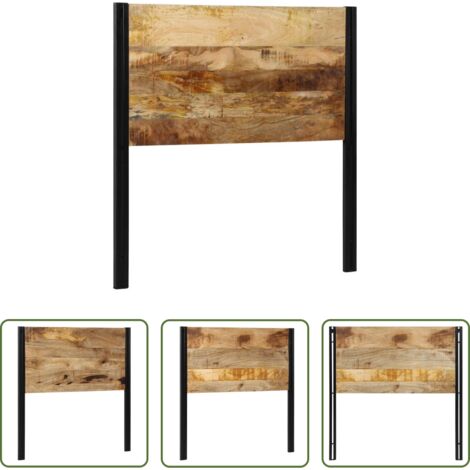 vidaXL Mango -  Cabecero 100 cm Madera Maciza Mango y Hierro