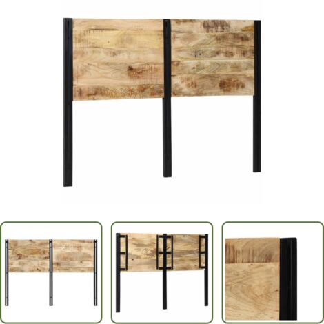 vidaXL Mango -  Cabecero 140 cm Madera Maciza Mango y Hierro