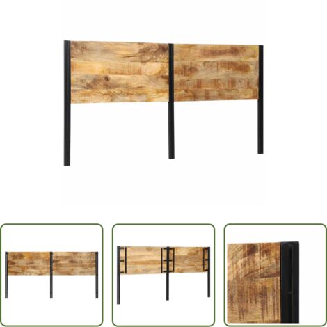 vidaXL Mango -  Cabecero 200 cm Madera Maciza Mango y Hierro
