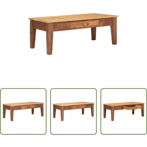 vidaXL Mango -  Couchtisch Braun 110 x 55 x 40 cm Massivholz Mango