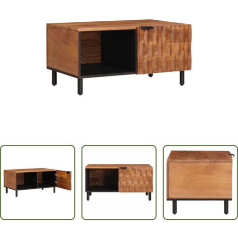 vidaXL Mango -  Couchtisch Braun 80 x 50 x 40 cm Massivholz Mango