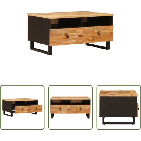 vidaXL Mango -  Couchtisch Braun 80 x 54 x 40 cm Massivholz Mango