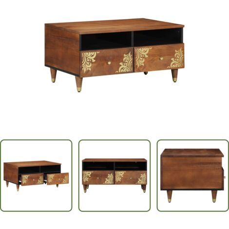 vidaXL Mango -  Couchtisch Honigbraun 80 x 54 x 40 cm Massivholz Mango