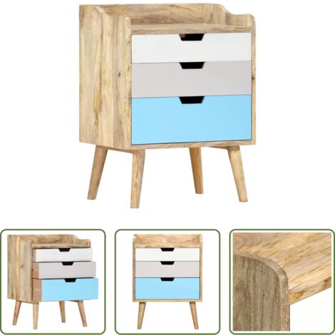 vidaXL Mango -  Mesita de noche de madera maciza de mango 47x35x63 cm