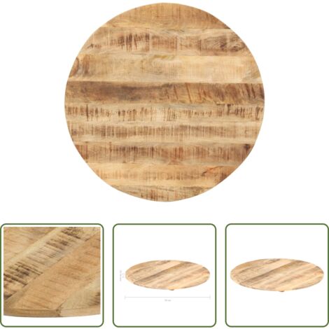 vidaXL Mango -  Superficie de mesa redonda madera maciza de mango 15-16 mm 80cm