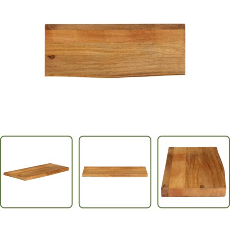 vidaXL Mango -  Tablero de mesa borde natural madera maciza mango 80x30x2,5 cm
