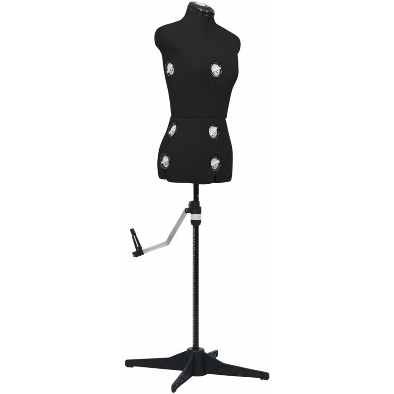 

vidaXL Maniquí de sastre ajustable mujer talla negro S 33-40 - Negro