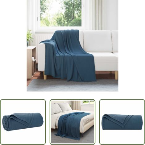 vidaXL Manta de hogar -  Mantitas de Sofá 24 pcs Azul marino 170 x 130 cm Lana