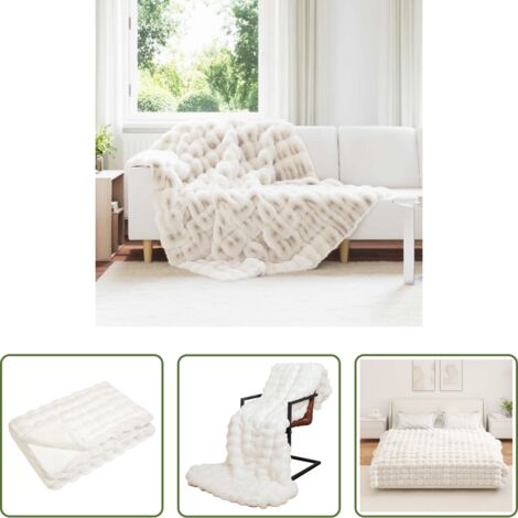 vidaXL Manta de invierno -  Manta de de conejo sintético antideslizante Olite 150 x 220 cm