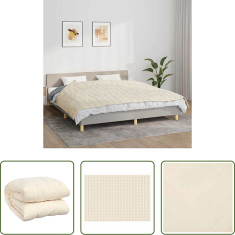 vidaXL Manta para dormir -  Manta con peso tela color crema claro 155x220 cm 11 kg