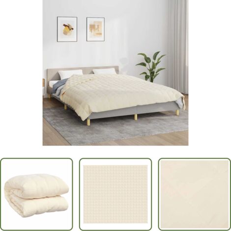 vidaXL Manta para dormir -  Manta con peso tela color crema claro 200x225 cm 13 kg