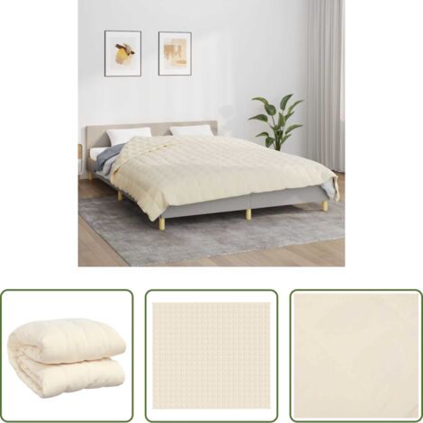 vidaXL Manta para dormir -  Manta con peso tela color crema claro 200x225 cm 9 kg
