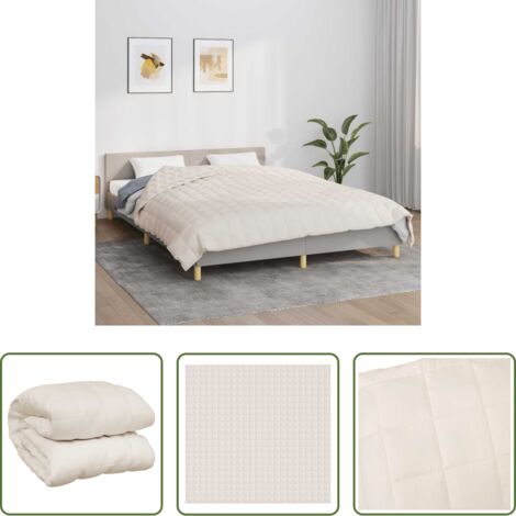 vidaXL Manta para dormir -  Manta con peso tela color crema claro 220x235 cm 11 kg