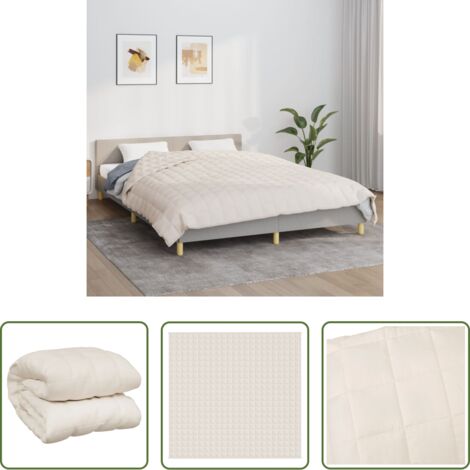 vidaXL Manta para dormir -  Manta con peso tela color crema claro 220x240 cm 15 kg