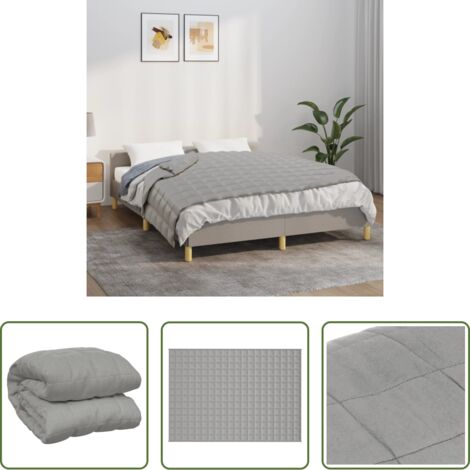 vidaXL Manta para dormir -  Manta con peso tela gris 135x200 cm 10 kg