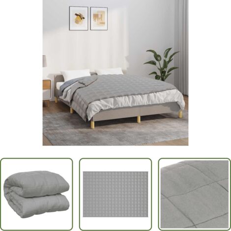 vidaXL Manta para dormir -  Manta con peso tela gris 138x200 cm 6 kg