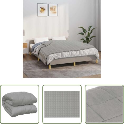 vidaXL Manta para dormir -  Manta con peso tela gris 150x200 cm 7 kg