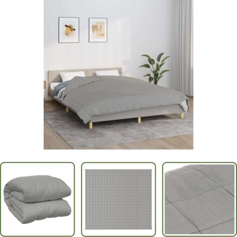 vidaXL Manta para dormir -  Manta con peso tela gris 200x225 cm 13 kg
