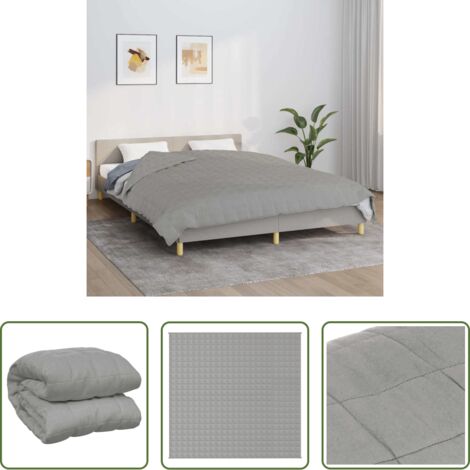 vidaXL Manta para dormir -  Manta con peso tela gris 220x235 cm 11 kg