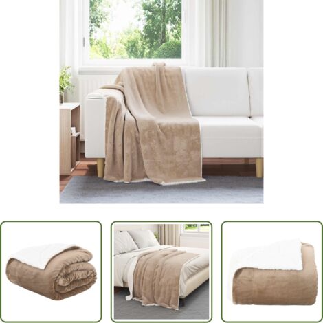 vidaXL Manta para sofá -  Manta Camel 130 x 150 cm Lana