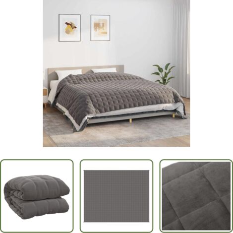 vidaXL Manta relajante -  Manta con peso tela gris 235x290 cm 11 kg