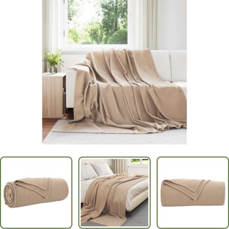 vidaXL Mantas para sofá -  Mantitas de Sofá 24 pcs Camel 270 x 240 cm Lana