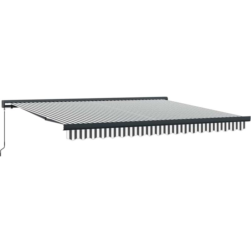 Vidaxl - Retractable Awning Anthracite And White 4x3 M Fabric&aluminium